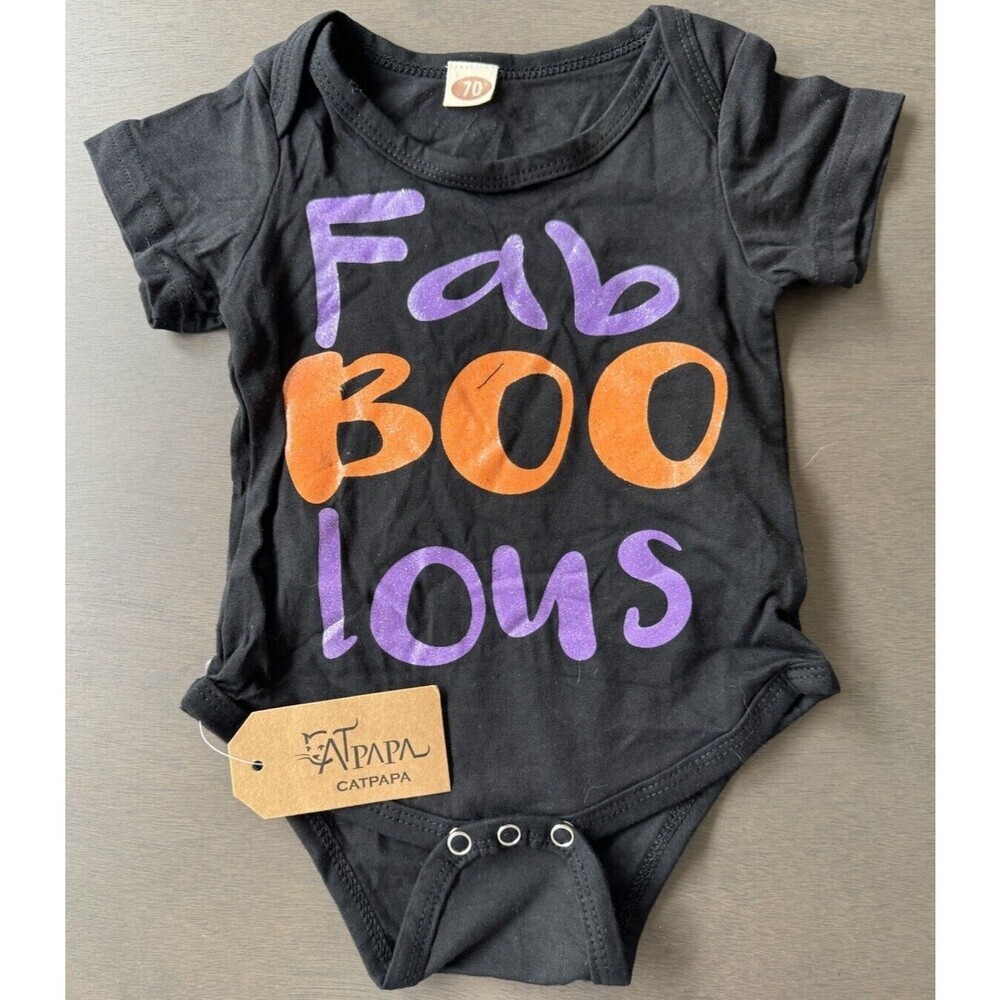 baby boy girl Halloween bodysuit Fa Boo Lous Graphic Glitter bodysuit 3-6M